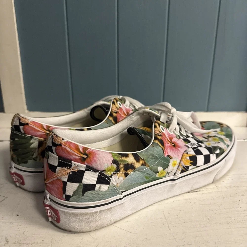 VANS ERA‎ Tropical Animal Check Canvas Shoe, VN0A5EFN2FB, White/Multi, Men 11.5